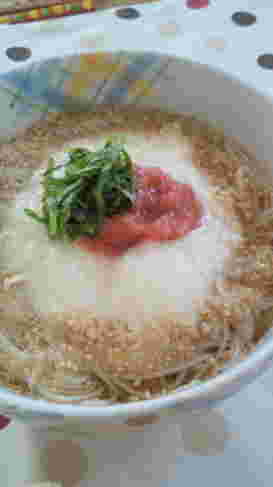 梅のぶっかけとろろそうめん