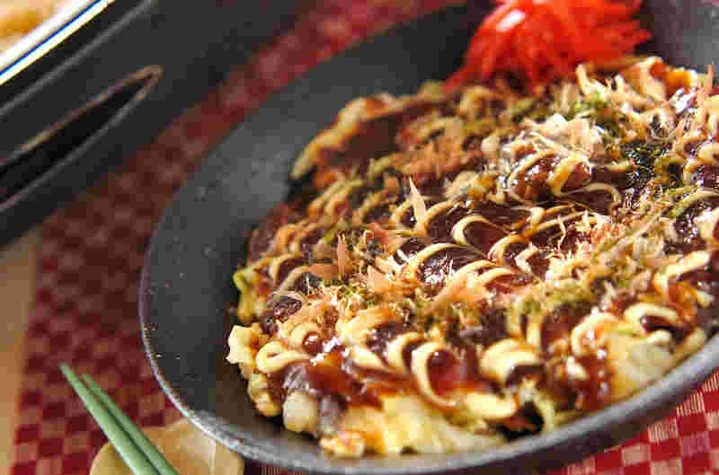 明太子チーズのお好み焼き