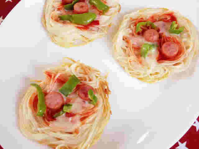 小さいそうめんピザ