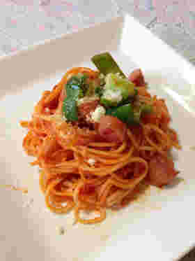 そうめんパスタのナポリタン