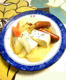 豆腐を使った洋風スープ