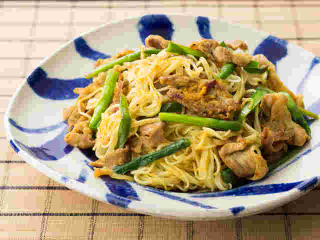 カレー風味のそうめんチャンプルー