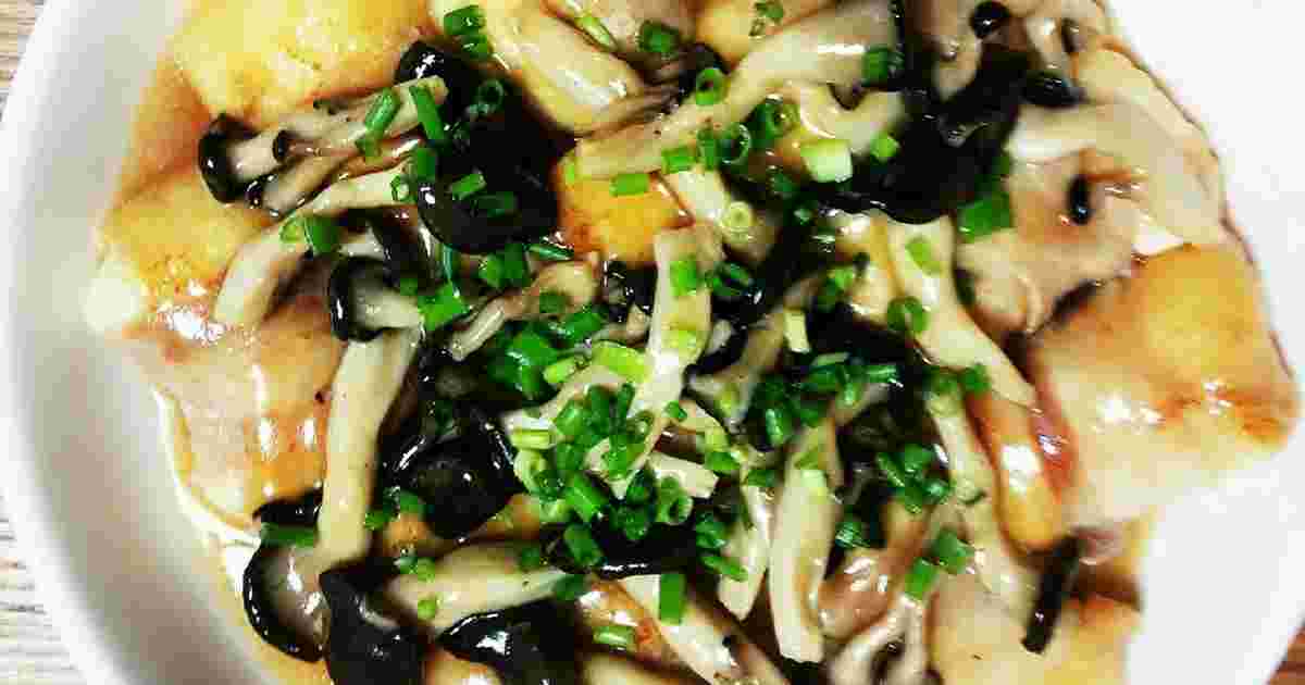 油揚げの豆腐巾着の豚バラ巻きあんかけのレシピ