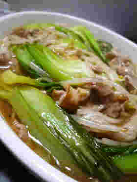 豚肉ともやしとチンゲン菜の中華炒め煮