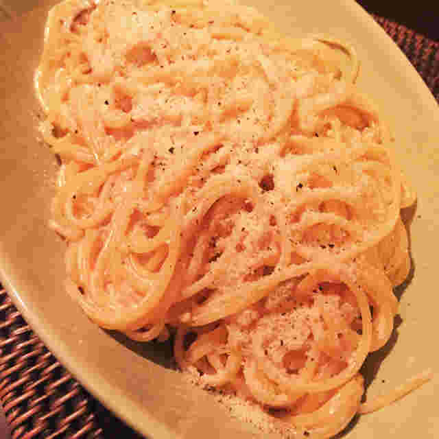 明太子とポルチーニ茸の濃厚クリームパスタ