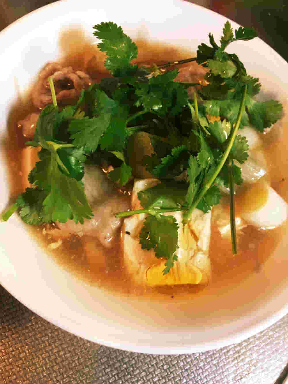 ポン酢入り肉豆腐スープ