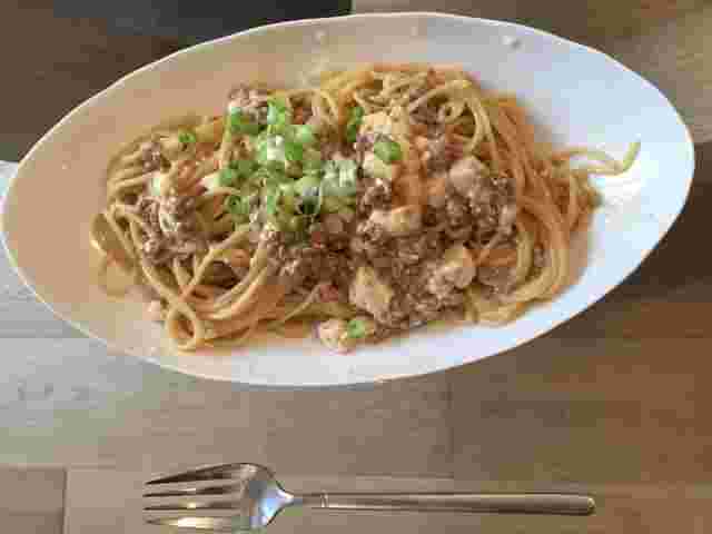 麻婆豆腐パスタのレシピ