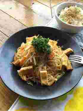しらすと人参と油揚げのパスタ