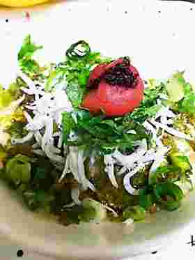 梅しそとしらすのぶっかけそうめんのレシピ