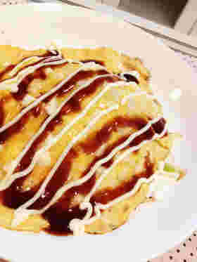 乗せるだけの簡単もやし入りとん平焼き
