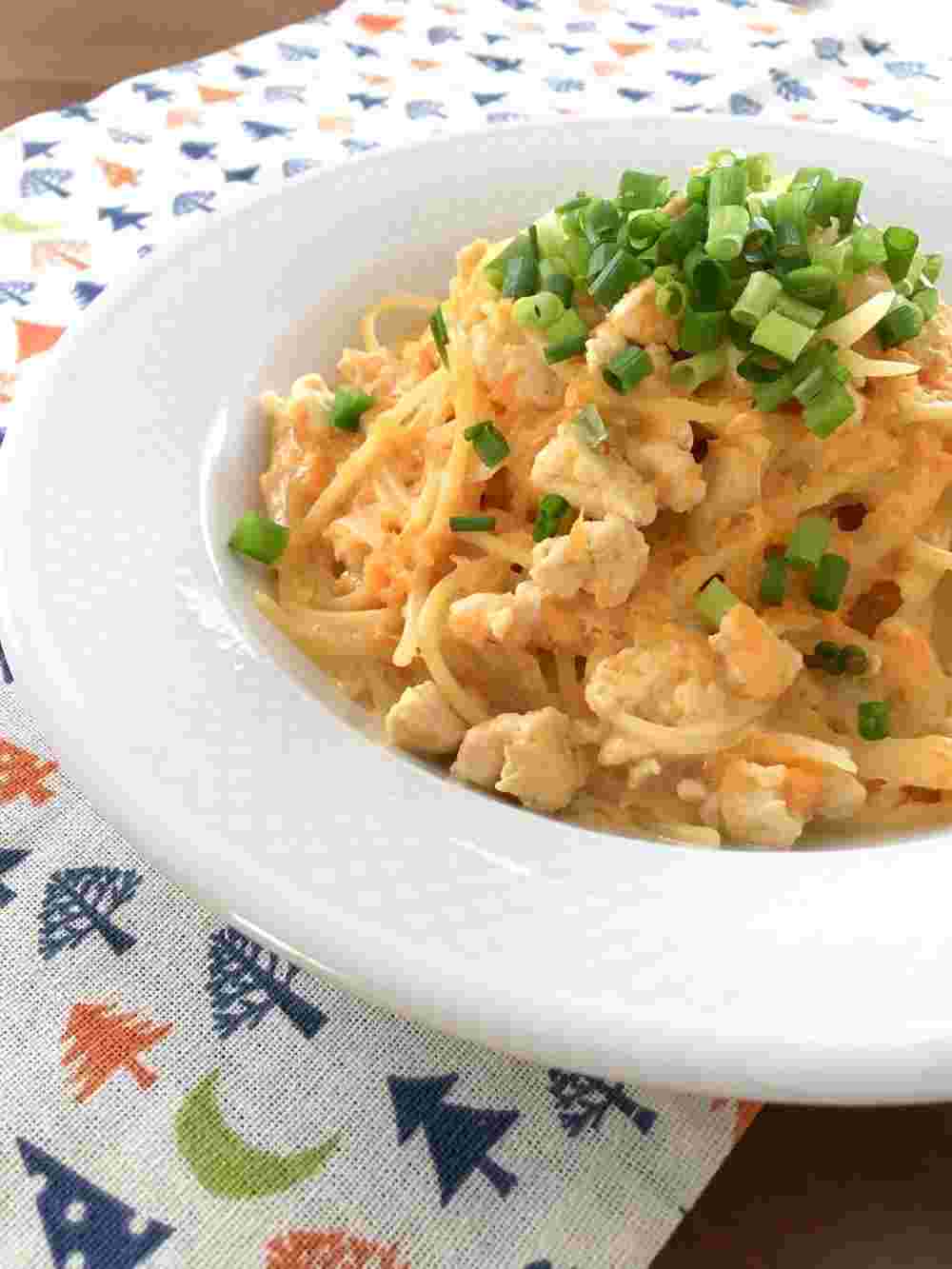 すりおろし人参を使ったクリームパスタ