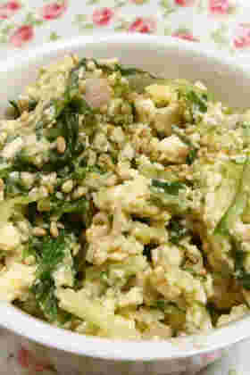 水菜の炒り豆腐