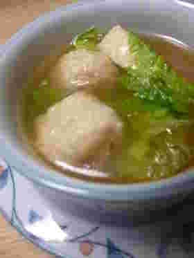 サニーレタスと肉団子の中華スープ