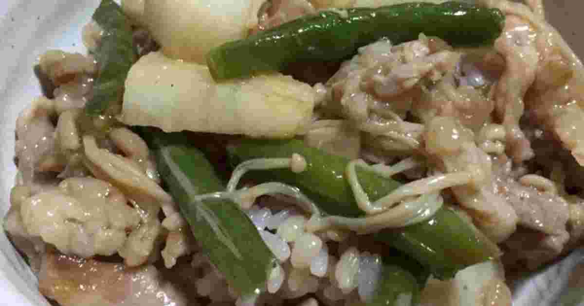 長芋と豚肉のバターポン酢炒め