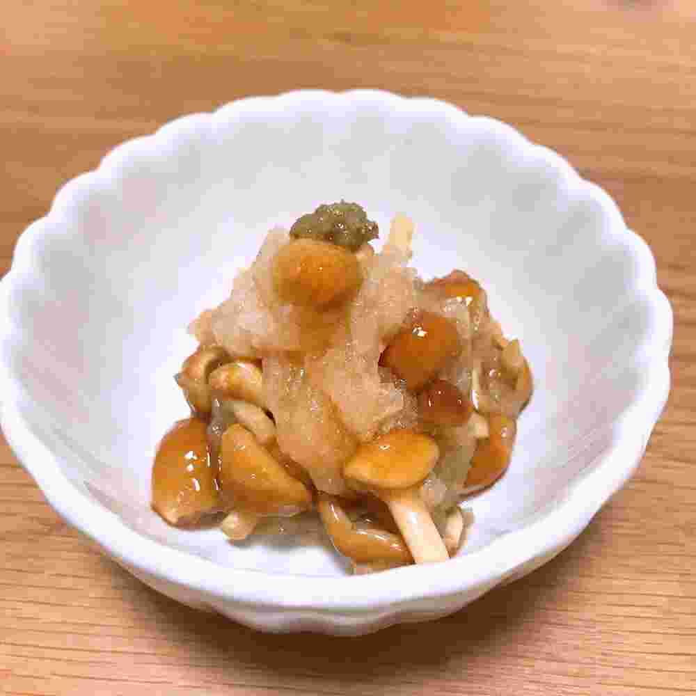 おつまみにぴったりななめこと大根のゆずポン酢和え