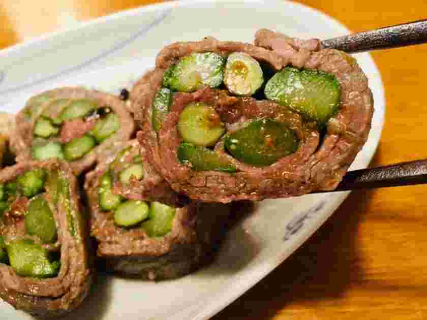 おつまみにおすすめのアスパラの牛肉巻き