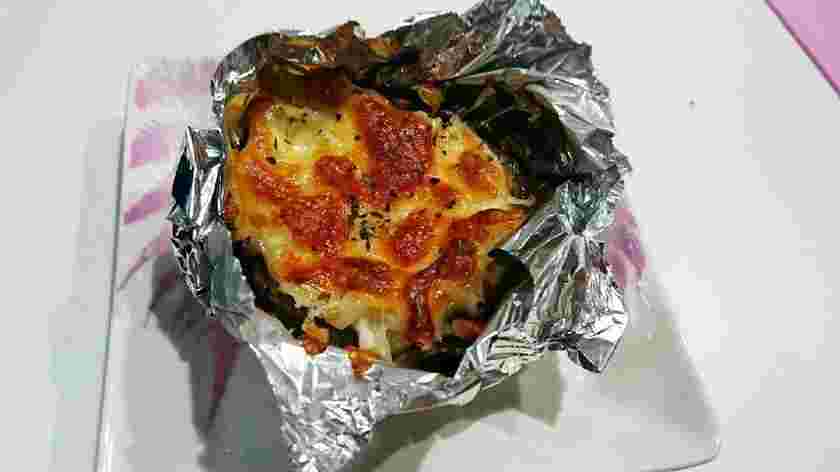 マッシュルームステーキのチーズ焼き