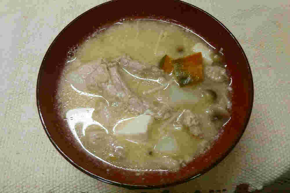 かぼちゃの豆乳味噌汁