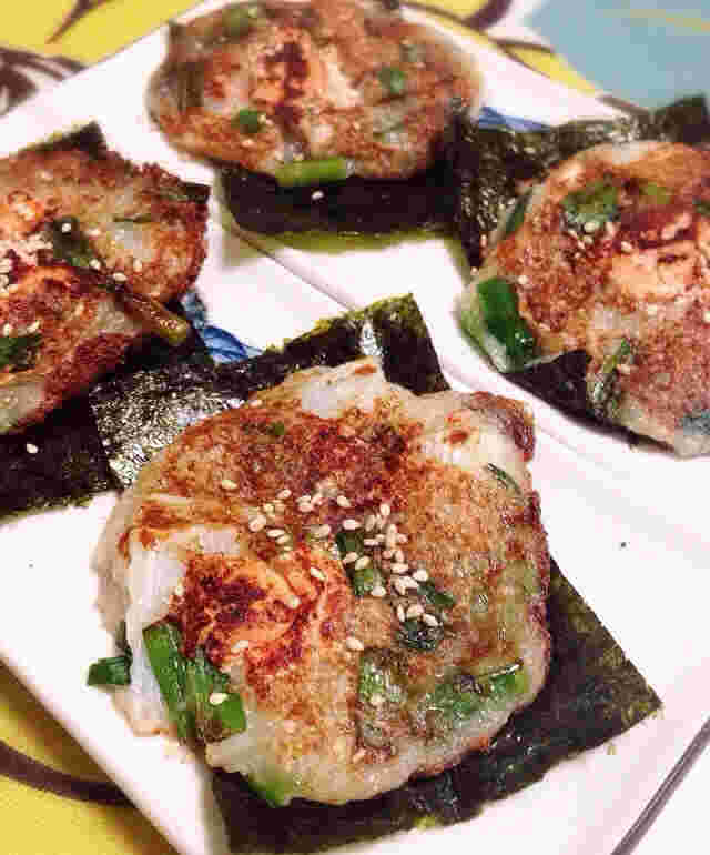ニラ明太入り山芋おやき