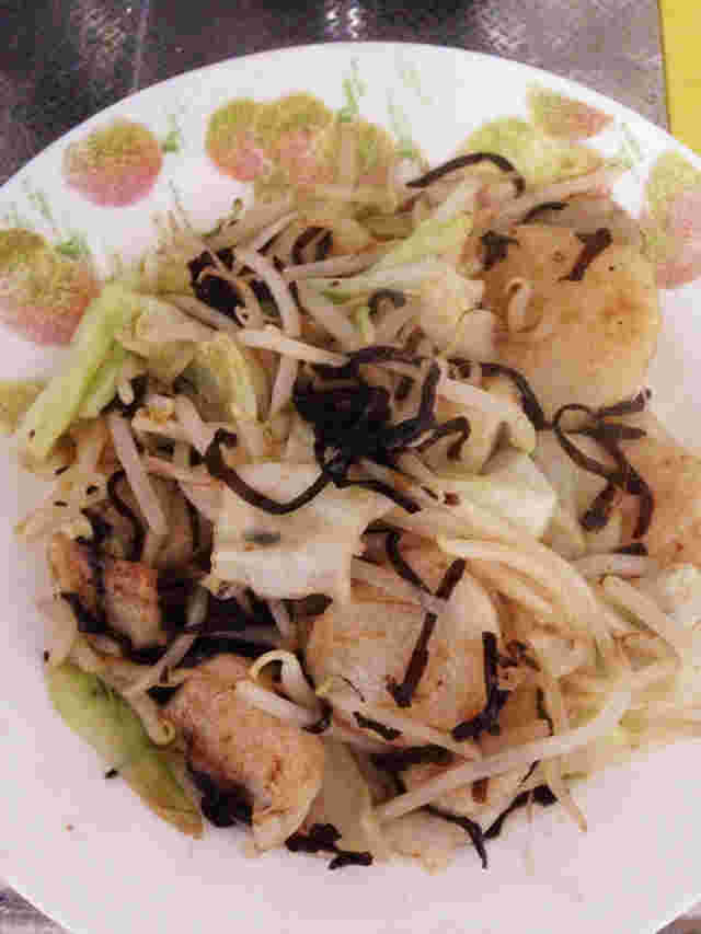 長芋とキャベツの塩昆布炒め