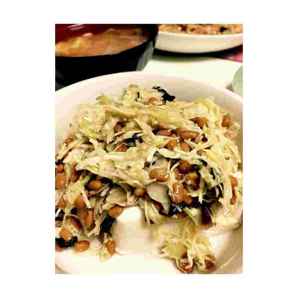 納豆キャベツ豆腐サラダ