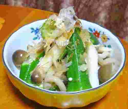 長芋としめじの煮物