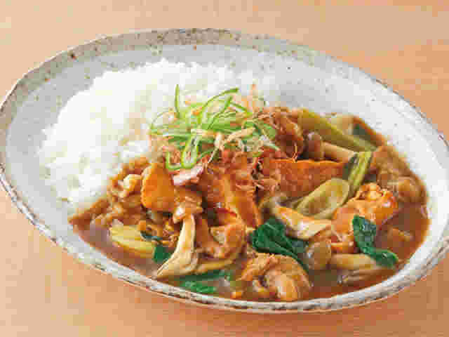 小松菜と豚バラの和風カレー
