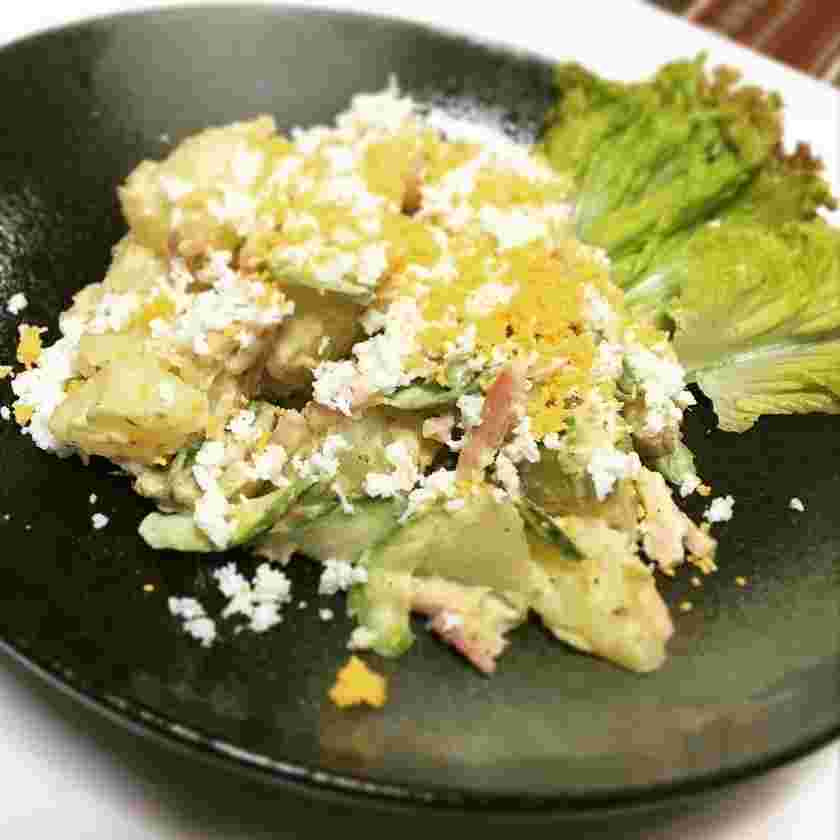 アスパラとベーコンポテトのミモザサラダ