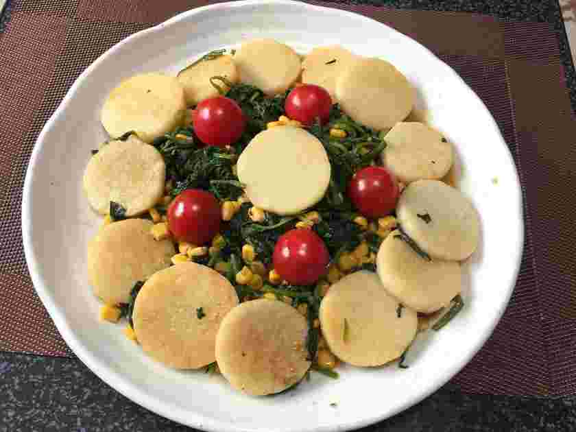 ほうれん草と長芋のバター醤油煮