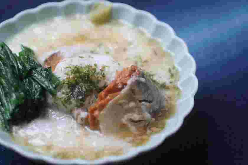 ほうれん草と長芋と鯖の醤油煮