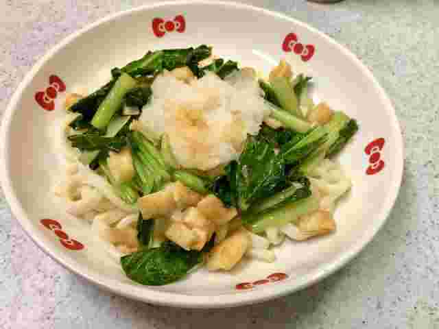 やみつきになる油揚げと小松菜の冷やしうどん