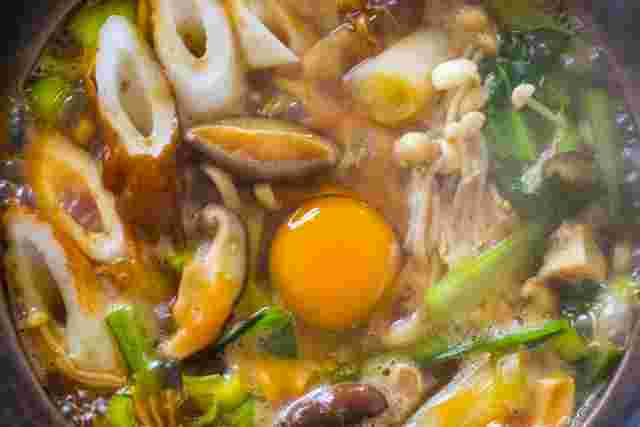 体が暖まる小松菜のうどん
