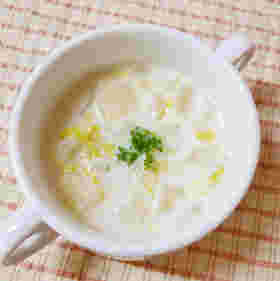 夏にぴったりの冷たい白菜のミルクスープ