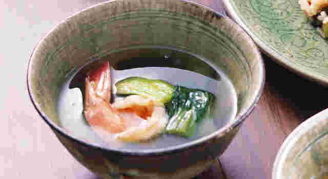 エビとチンゲン菜のスープ