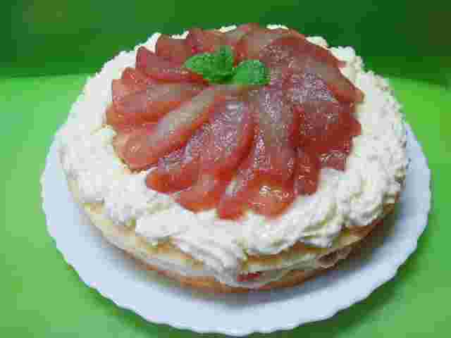 人気レシピで作る冷凍梨のショートケーキ