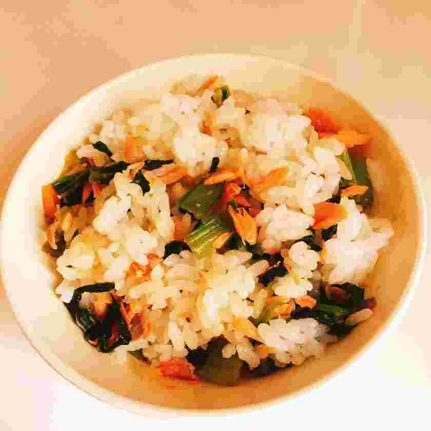 小松菜と鮭の混ぜご飯