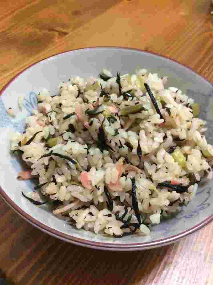 小松菜と小海老の炊き込みご飯