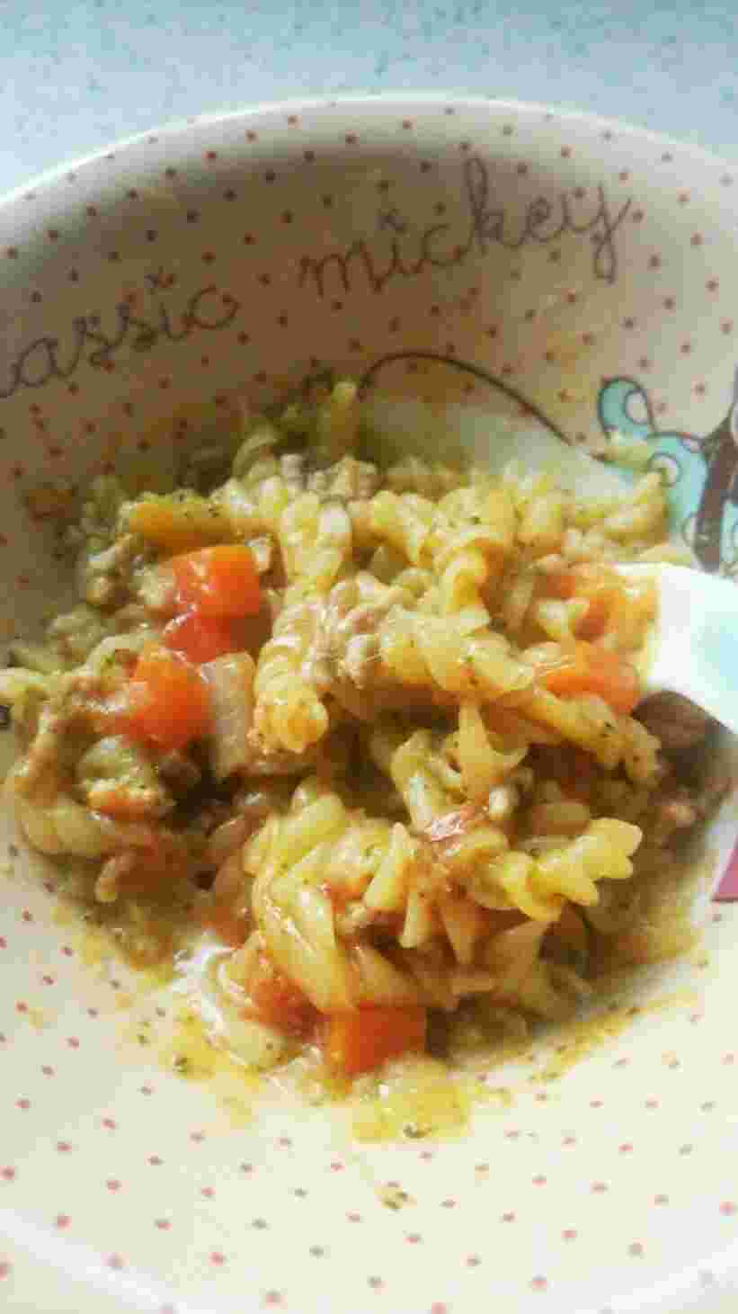野菜スープで作る離乳食パスタ