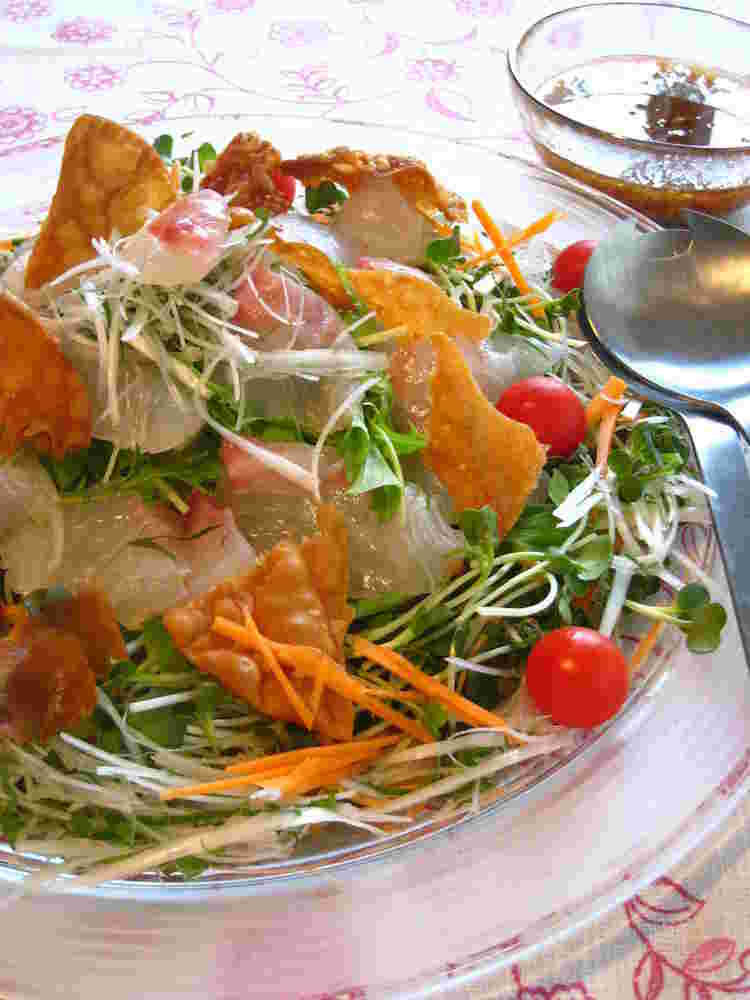 鯛の中華風パリパリサラダ