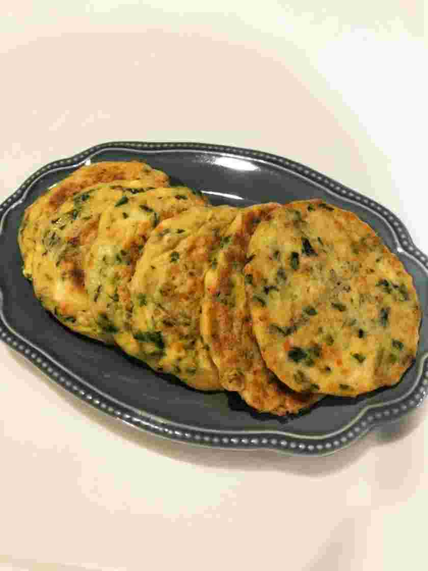 離乳食後期から食べられる豆苗のお好み焼き