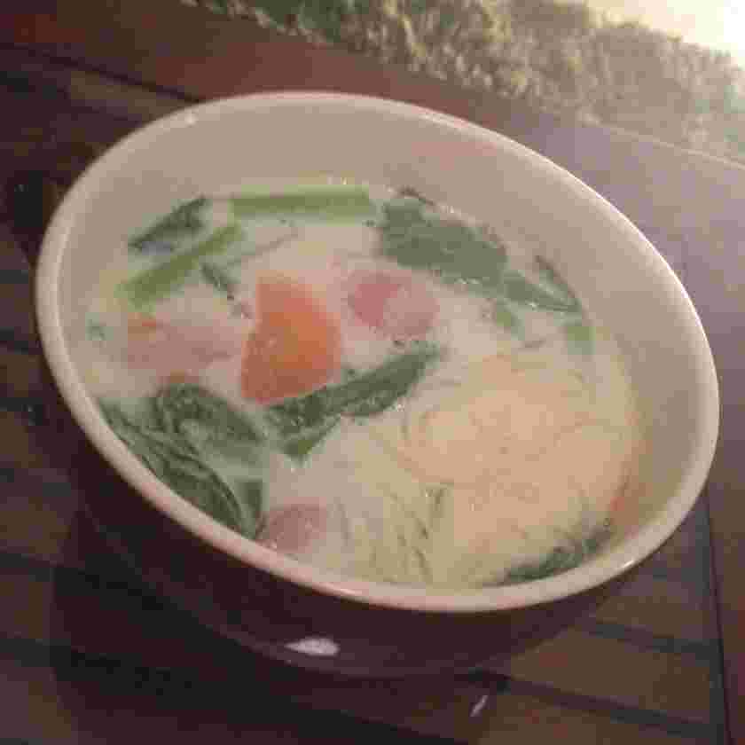 小松菜のミルク春雨スープ