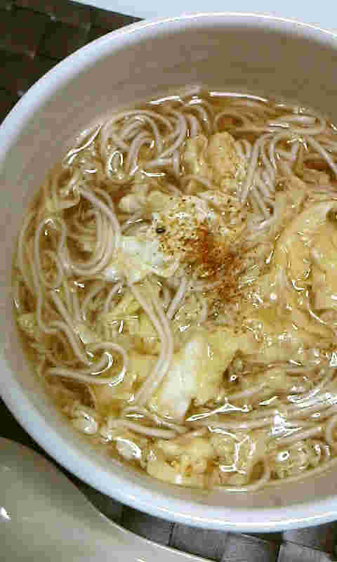 汁物レシピの卵とじそうめん