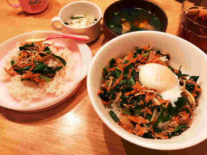 ニラを使った離乳食の簡単ビビンバ