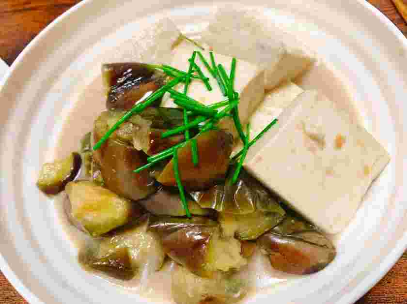なすと豆腐の煮びたし