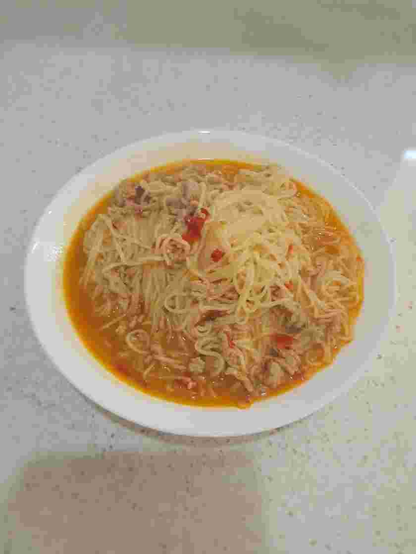 味噌担々そうめんスープ