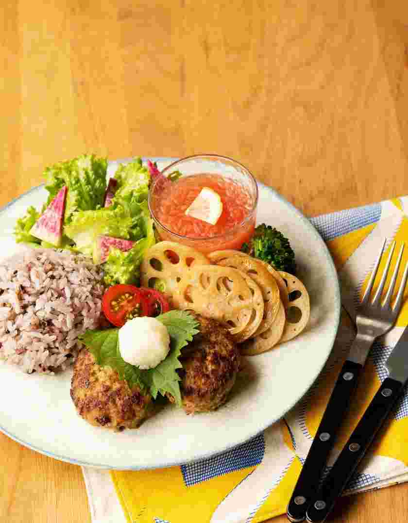 高野豆腐入りの和風ハンバーグ