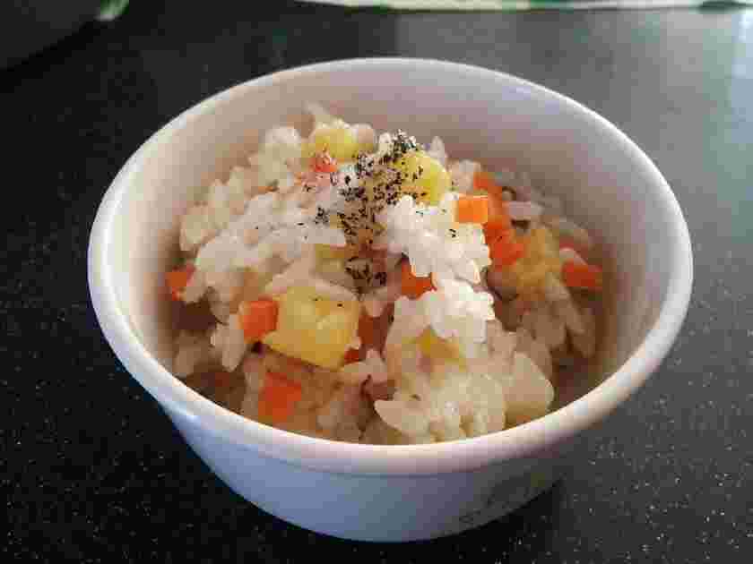 めんつゆを使った離乳食のさつまいもの炊き込みご飯