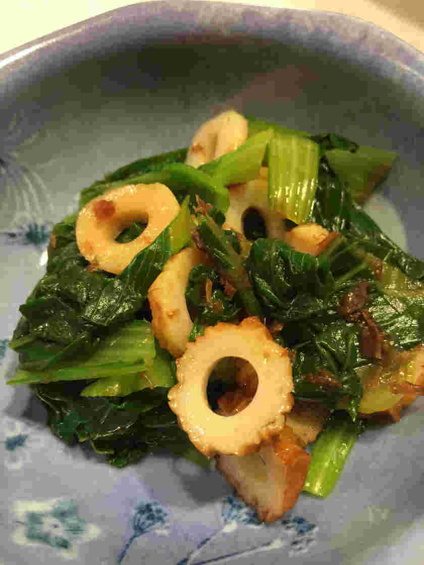 チンゲン菜とちくわのおかか和え