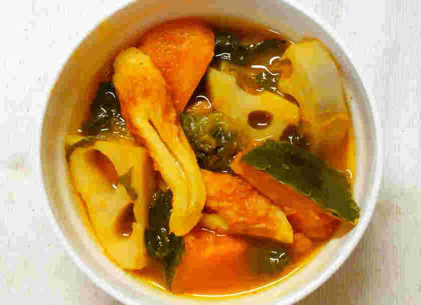 チンゲン菜とちくわの煮物