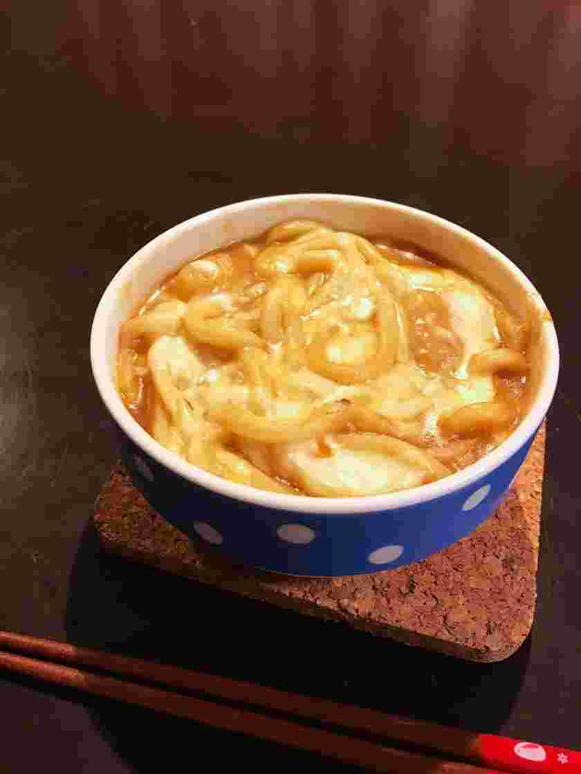 隠し味にチーズを使ったカレーうどん